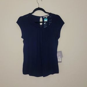 NWT Daniel Rainn Brinn Scoop Neck Pleat Detail Knit Top